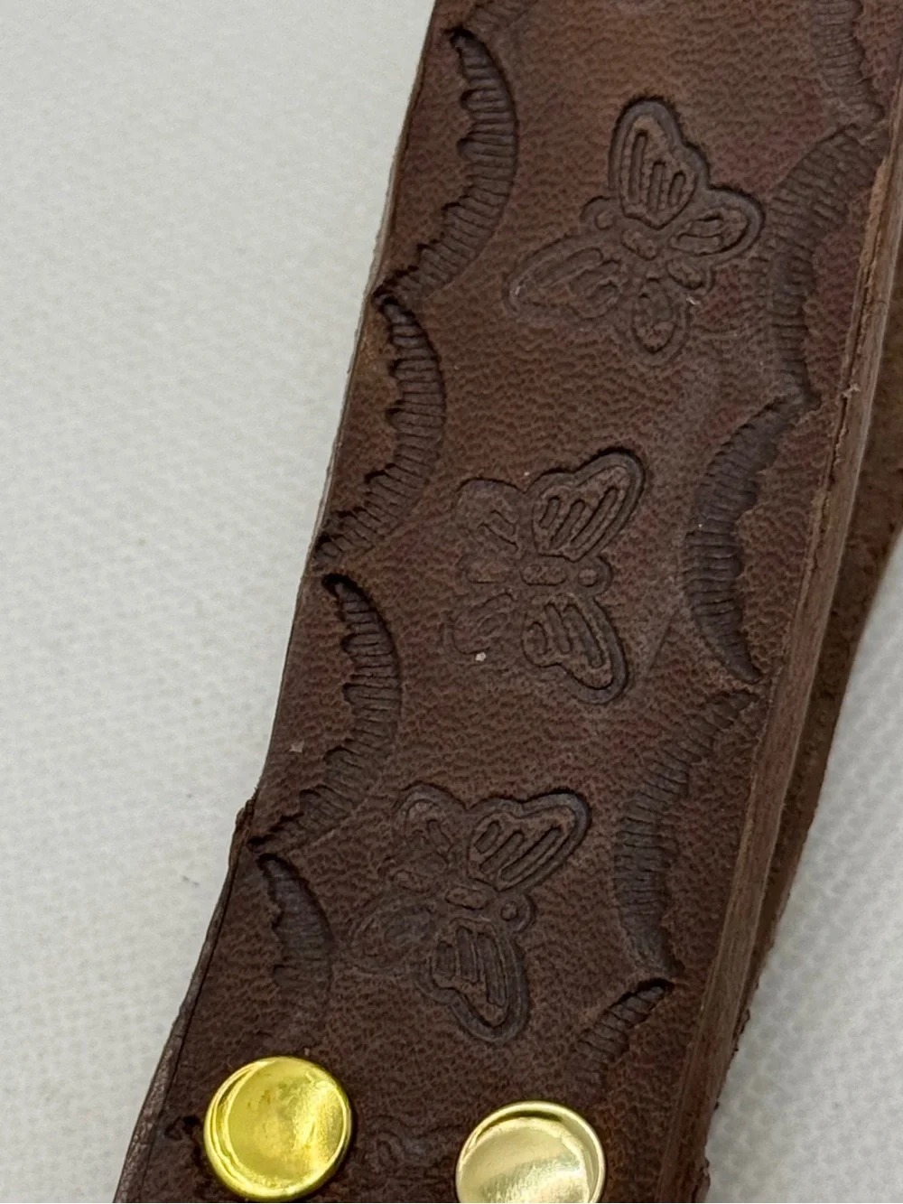 Handmade Brown Leather Key Wristlet Strap